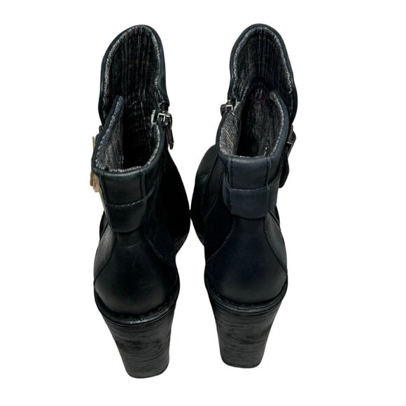 BORN Hailey Platform Ankle Boots Black Leather size 9.5 M NEW - Picture 5 of 7